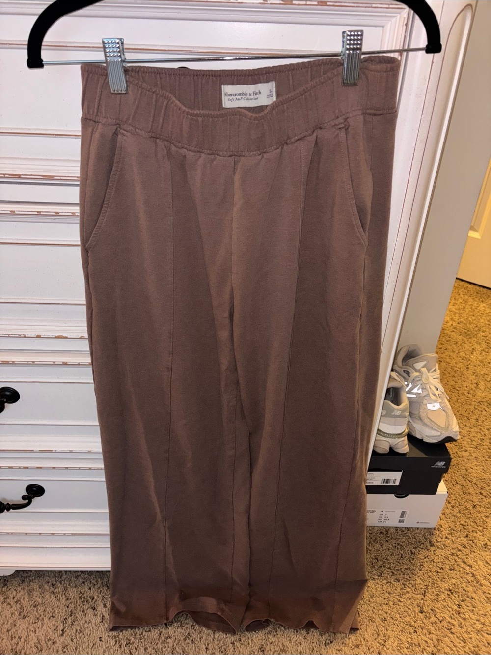 Abercrombie & Fitch Taupe Brown Wide-Leg Sweatpants Soft A&F Collection